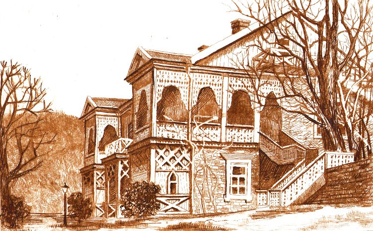 Дача братьев Короленко была возведена на основании эскиза, сделанного писателем