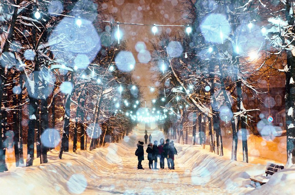 Аллея признания - место романтических зимних прогулок