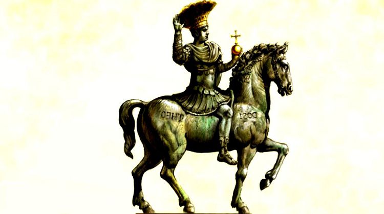 Статуя Юстиниана на Площади Августеон, вероятно, выглядела так