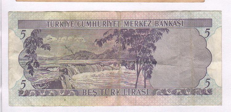 Водопад на купюре пять лир