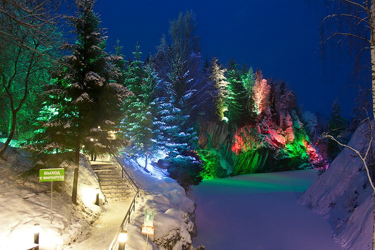 Горный парк «Рускеала» в Новогоднюю ночь