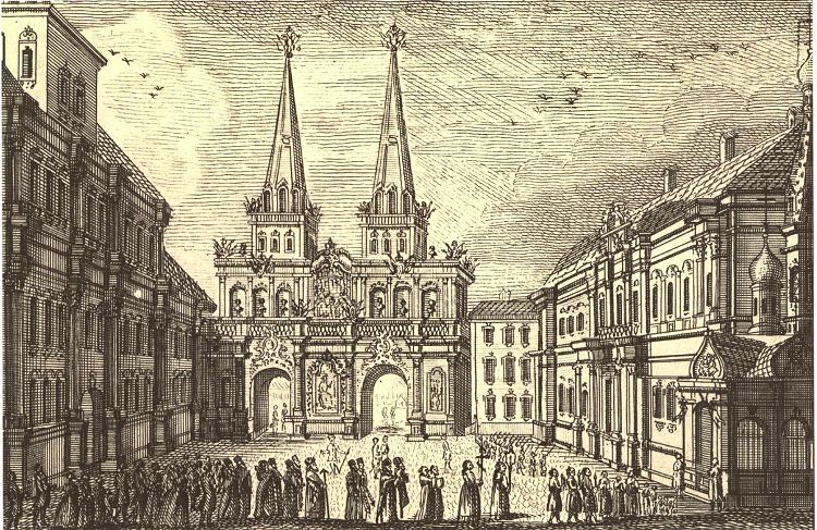 Со временем Воскресенские ворота будут перестроены и станут парадным въездом на площадь