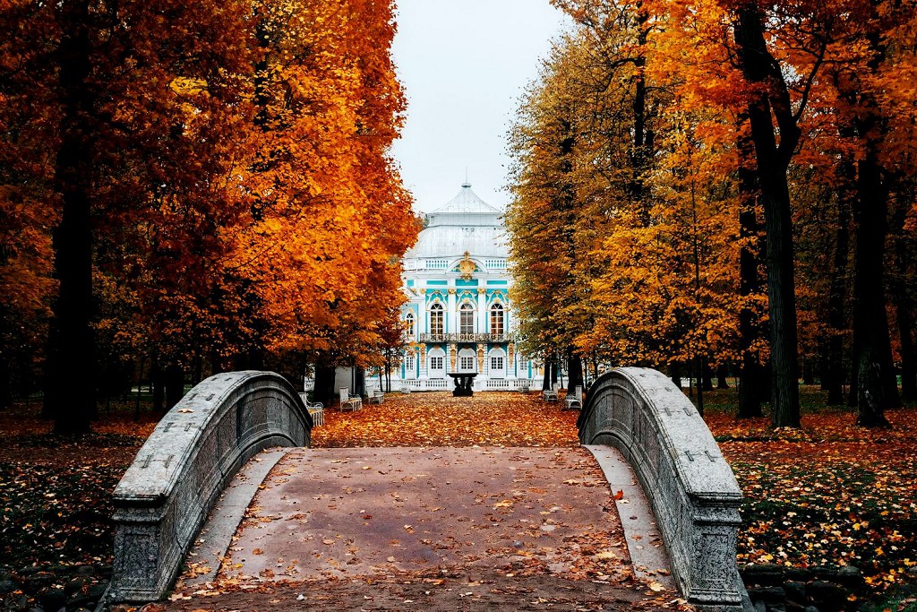 Вокруг Екатерининского дворца раскинулась прекрасная парковая территория