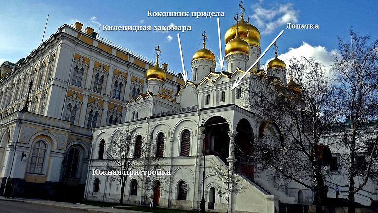 Архитектурный элементы раннемосковской архитектуры собора можно увидеть и сегодня