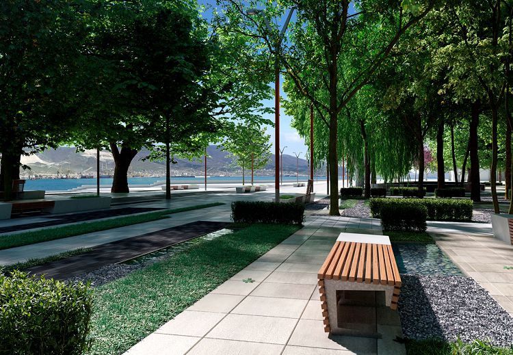 В жаркий день день можно укрыться в тени Парка им.Фрунзе, находящемся поблизости