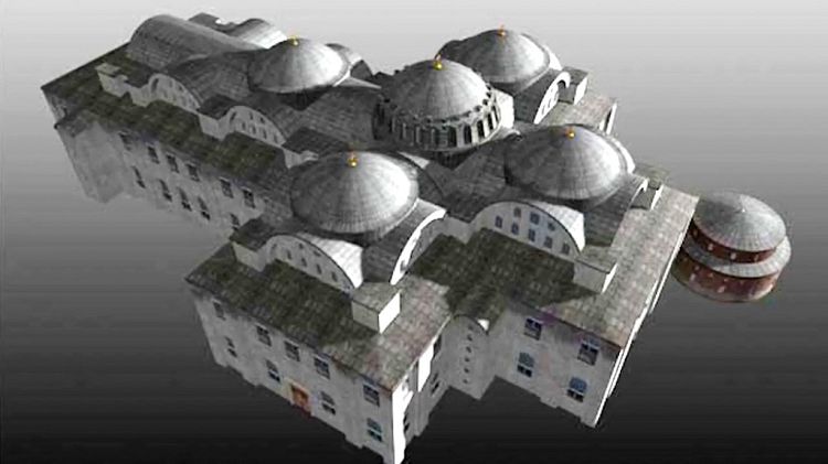 Храм Апостолов в захоронениями византийских императоров когда-то выглядел так