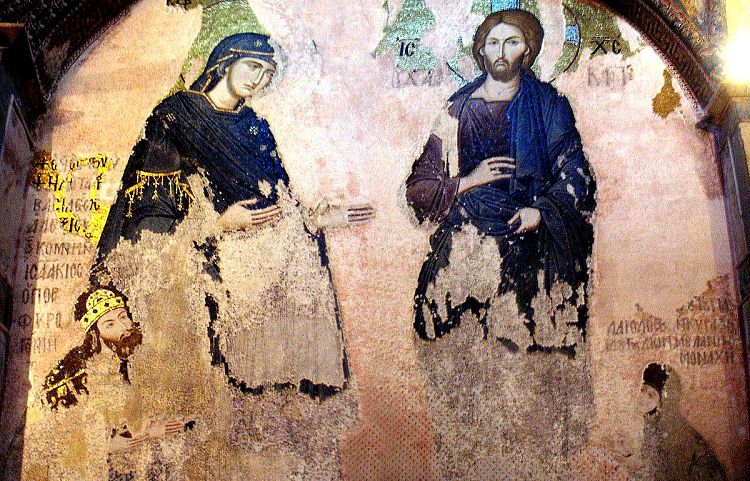 Лик Марии Монгольской находится в нижнем правом углу одной из мозаик Храма Хоры
