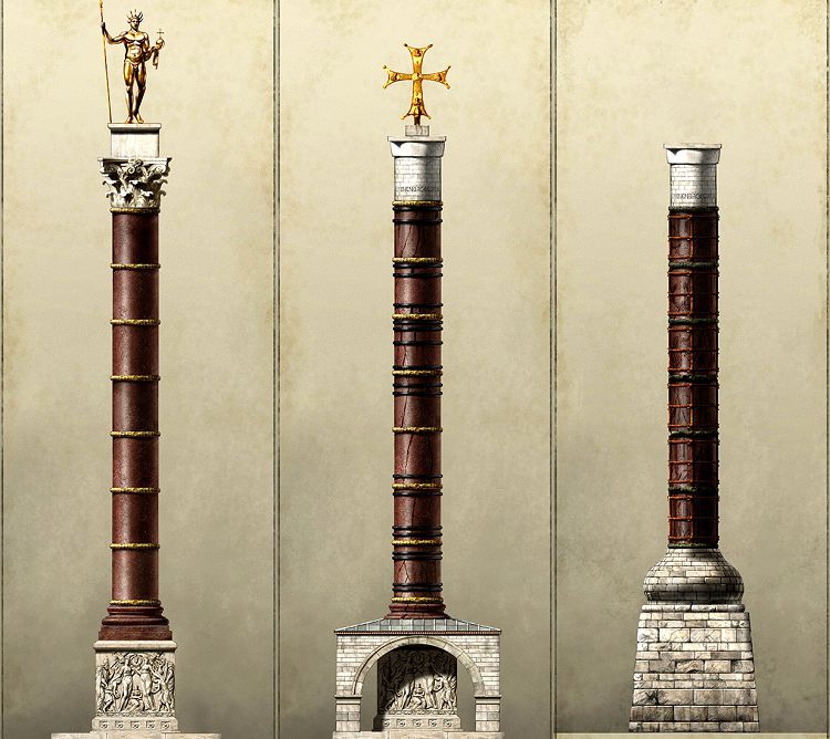 За время своего существования Колонна Константина существенно менялась