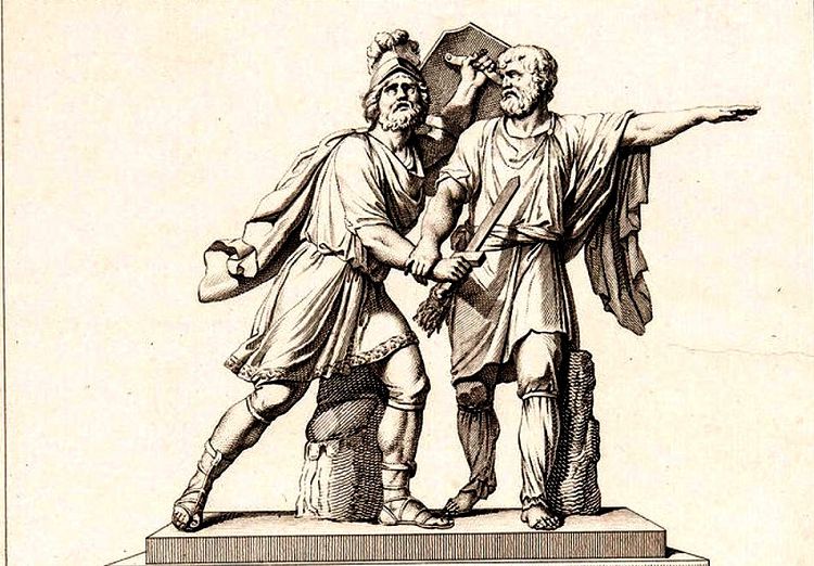 Первоначальный эскиз памятника композиционно отличался от конечного варианта