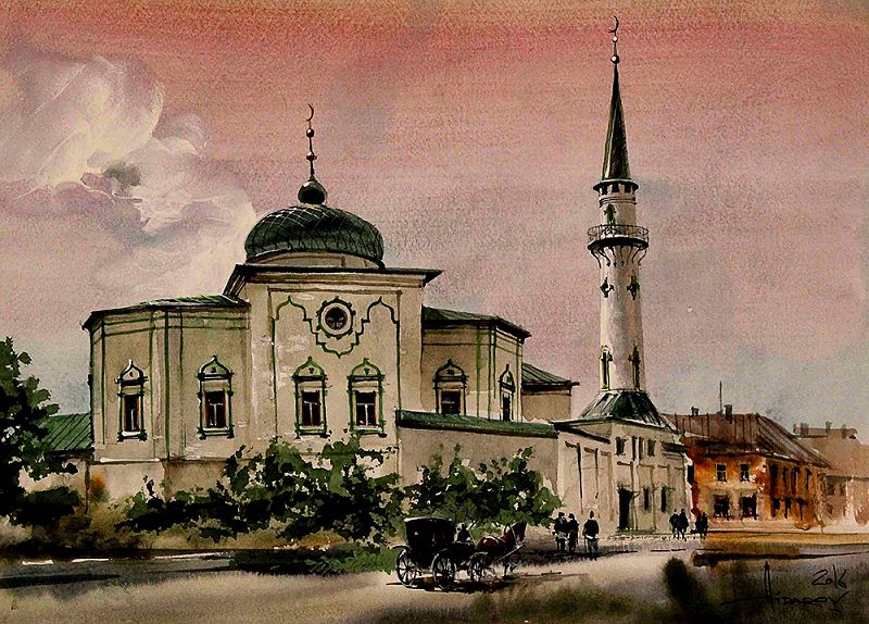 Красота и необычность Сенной мечети привлекает художников. Худ И.Айдаров