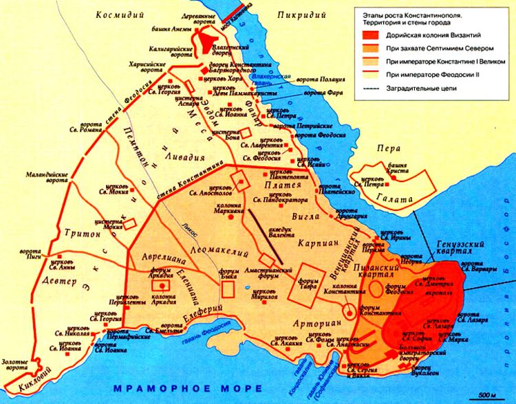 Константинополь карта древняя