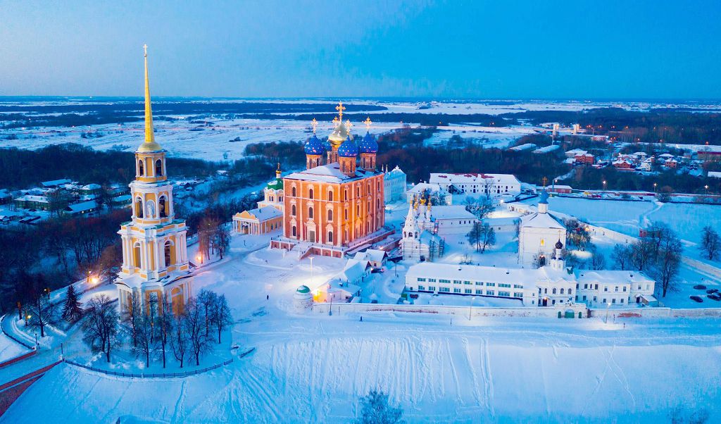 Панорама Рязанского кремля в январе