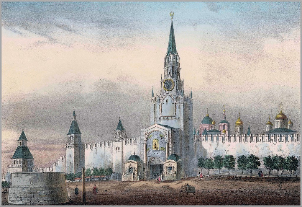 С 17 до 19 века Спасскую башню красили в белый цвет