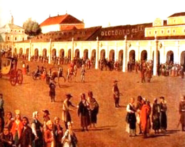 Монастырские обители шли сразу же за Торговыми рядами. Худ. Ф.Гильфердинг