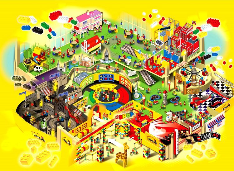 Территория "Леголенда" - это целый городок увлекательных развлечений