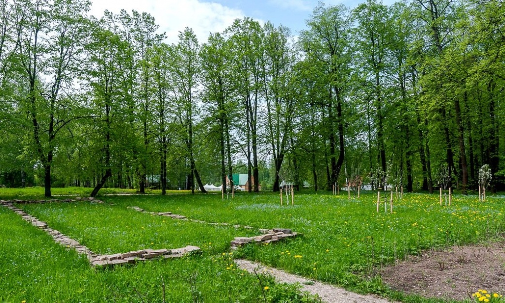 Отмеченные места оранжерейных строений в Усадьбе Абрамцево