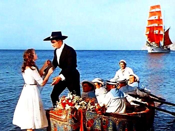 Сцена из фильма "Алые паруса", снятом в 1961 году в Крыму