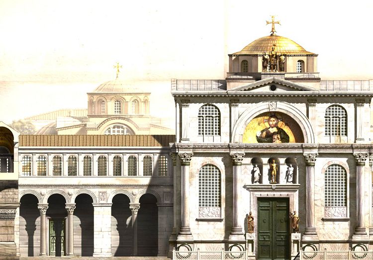 Парадные ворота Халки были украшены мозаичным изображением Иисуса Христа