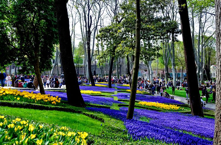 Парк Гюльхане особенно прекрасен в весенний и летний периоды