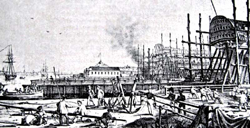 Строительство кораблей на петербургской адмиралтейской верфи в начале 18 века