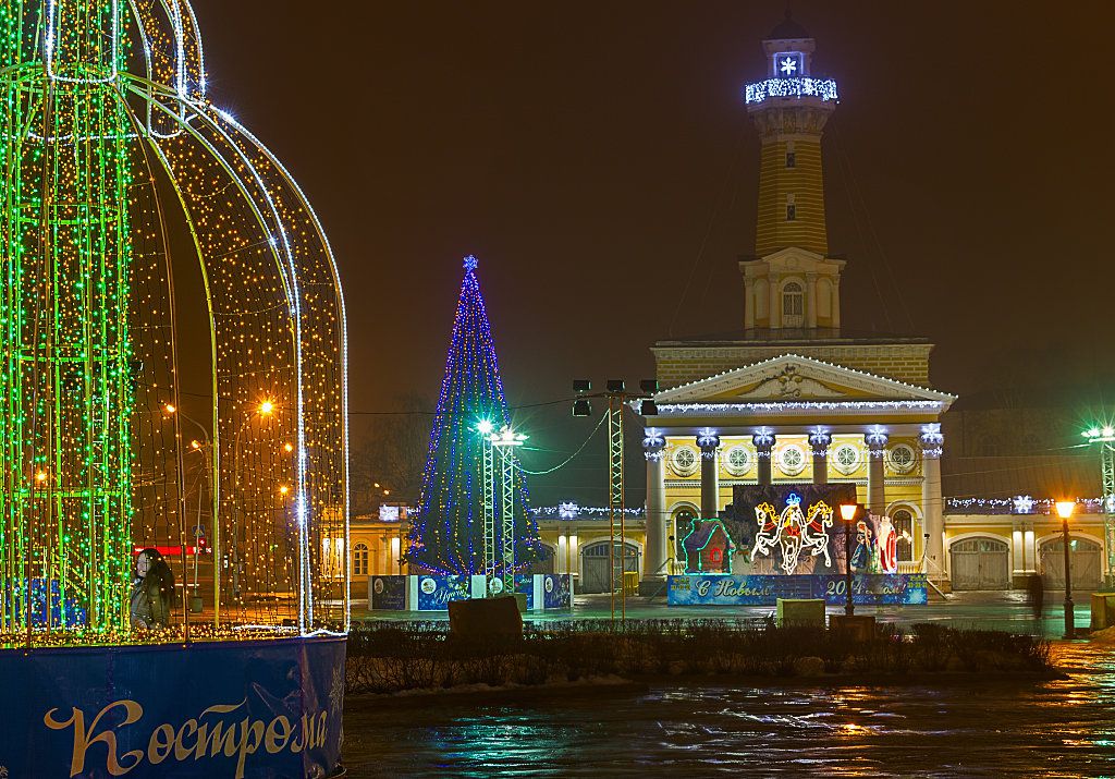 Центральная площадь в Новогодние праздники