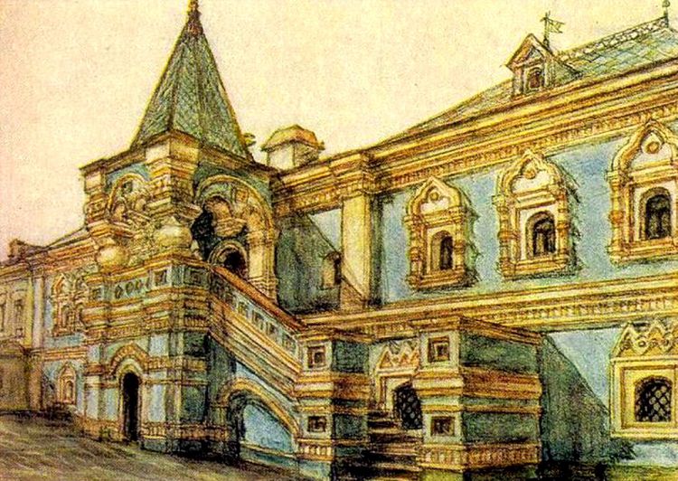 Во второй половине 17 века появились новые здания Правильного терема и библиотеки