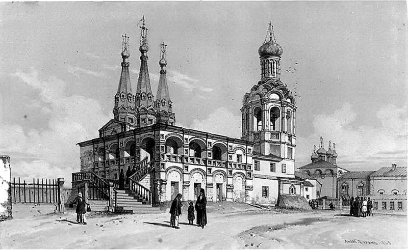 Вид первого Иоанно-Предтеченского храма сохранились на рисунках Э.Турнерелли