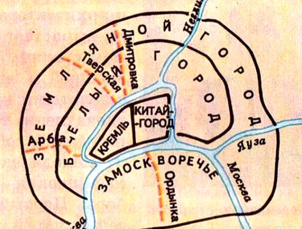 С возведением нового ряда оборонительных стен, территория Москвы расширялась
