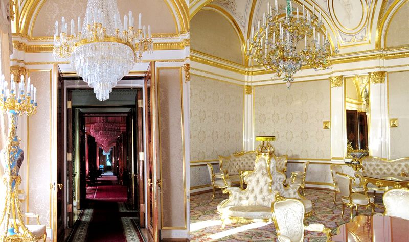 Собственно половина или личные императорские покои объединялись анфиладой