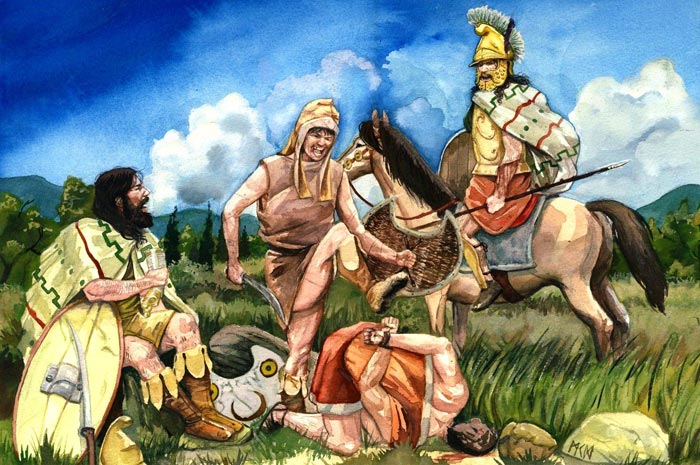 Но нападало на земледельцев воинственное горное племя, уводя пленных