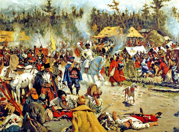 Лагерь Лжедмитрия Второго находился в селе Тушино под Москвой. Худ.С.Иванов