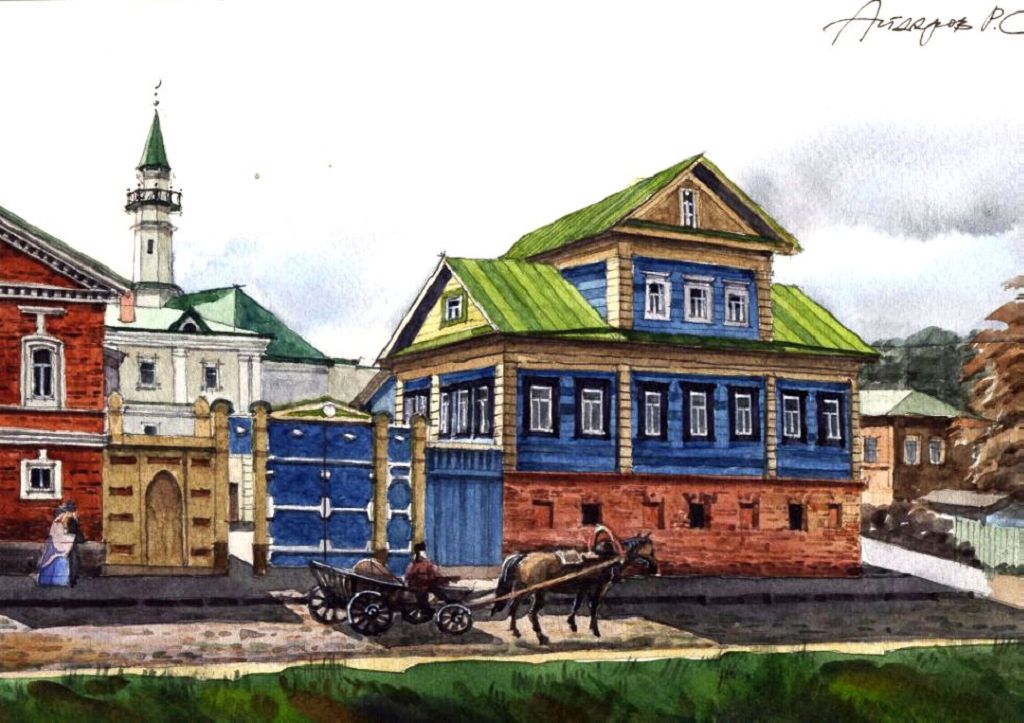 Такой изобразил уголок Старо-Татарской слободы художник Р. Айдаров