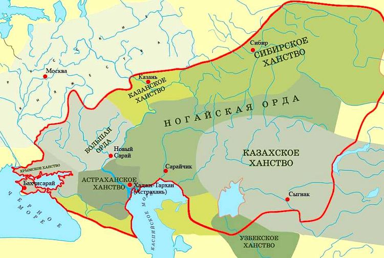 К концу 15 века некогда могучая Золотая Орда распадется на множество ханств