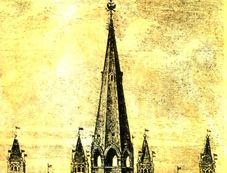 Над воротами Печатного двора находилась башня, похожая на Спасскую