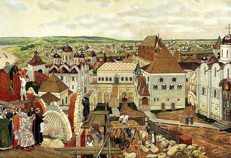 Формирование архитектурного ансамбля Соборной площади закончилось в 16 столетии