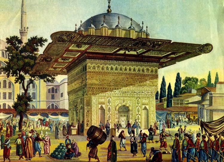 Фонтан Ахмеда находился в центре большой и многолюдной площади