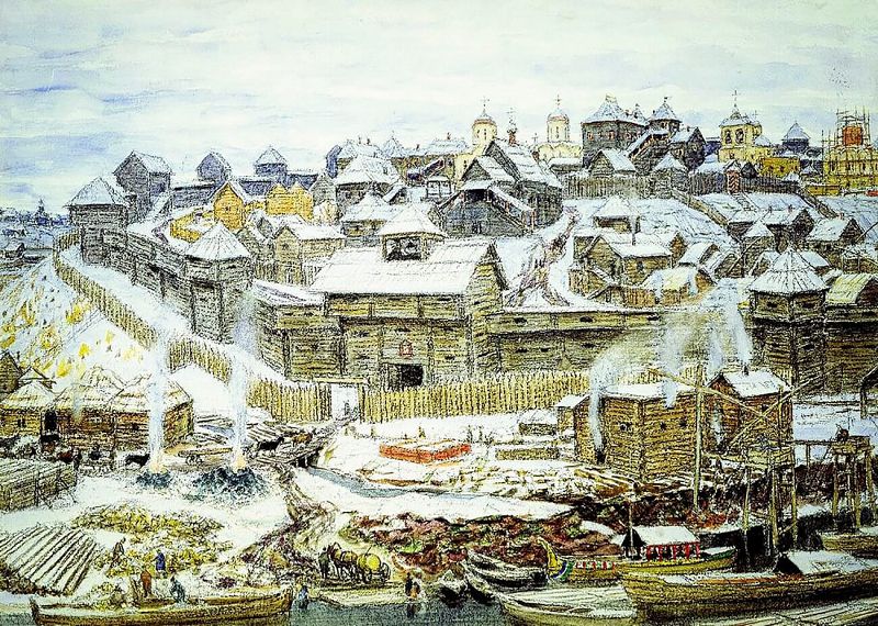 Княжеские терема строились на территории московской крепости (Кремля)