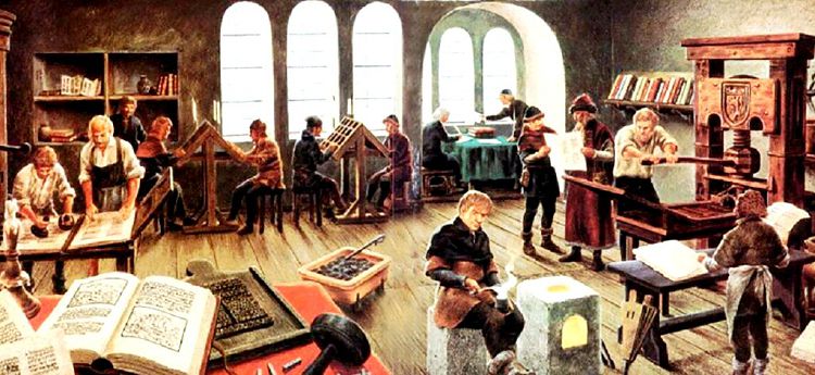 Каждый рабочий в типографии занимался своим делом и работа спорилась