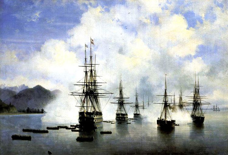 «Десант Н.Раевского у Субаши». Картина И.Айвазовского