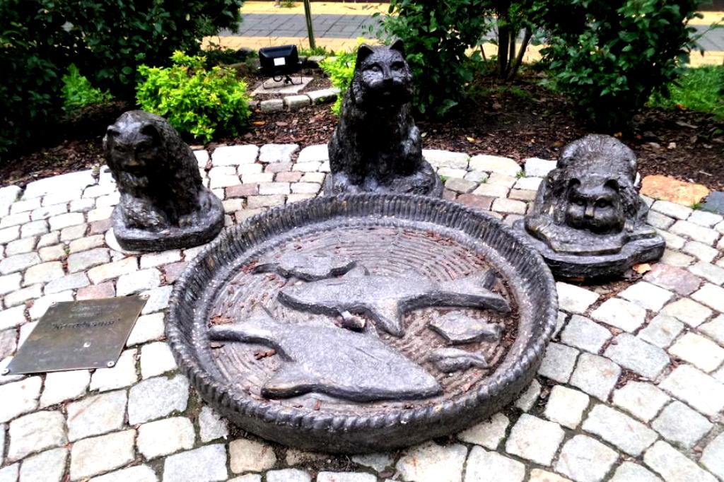 Кошачий сквер является очень добрым и креативным туристическим объектом