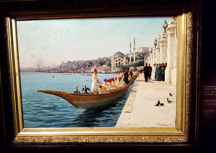 Картина, посвященная прибытию Немецкого кайзера к дворцу, хранится в Музее ИЗО