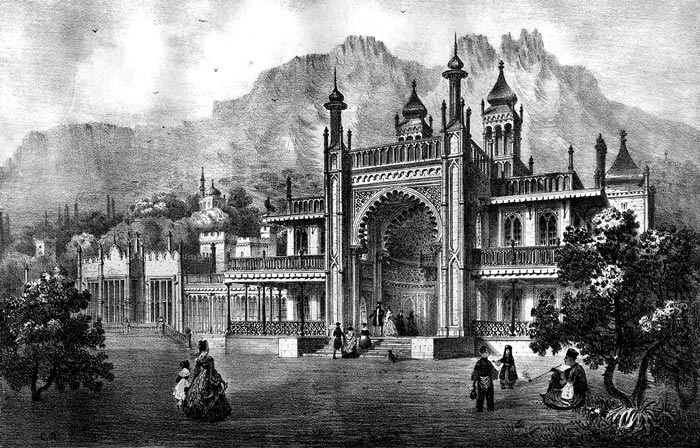 Так выглядел Воронцовский дворец в первой половине 19 века. Литография